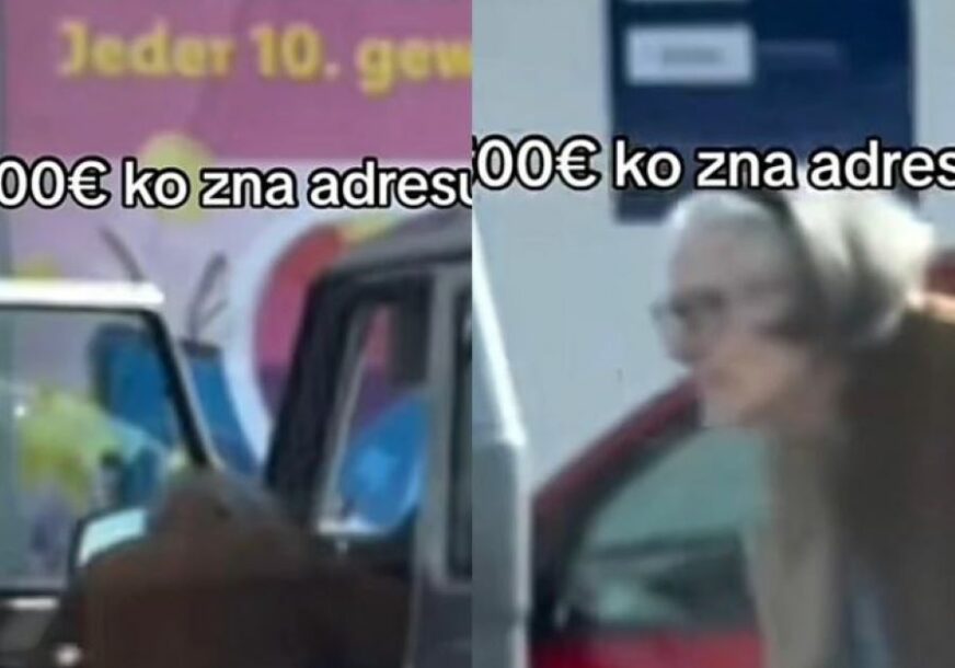 (VIDEO) "DAJEM 500 EVRA KO SAZNA ADRESU OVE BAKE" Snimak starice za volanom bijesne makine postao viralan