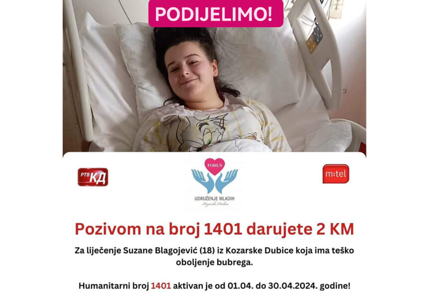 SUZANI (18) IZ KOZARSKE DUBICE POTREBNA NAŠA POMOĆ! Hrabro se bori sa teškim oboljenjem bubrega: Bolest zahvatila i jetru i slezenu