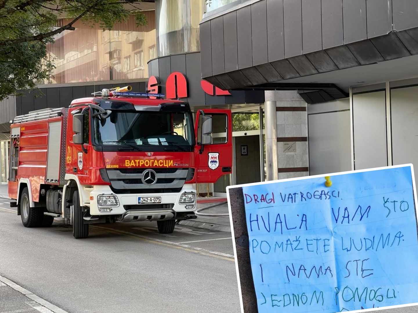 (FOTO) "HVALA VAM ŠTO POMAŽETE LJUDIMA, I NAMA STE POMOGLI" Dječak Filip poslao dirljiv crtež banjalučkim vatrogascima, a jednu stvar nikada neće zaboraviti