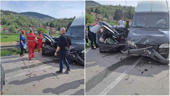 TEŠKA SAOBRAĆAJNA NESREĆA KOD TRAVNIKA Povrijeđene tri osobe, saobraćaj potpuno obustavljen
