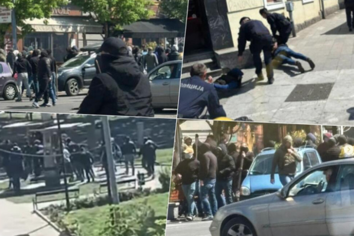 (VIDEO) HAOS NA ULICAMA BEOGRADA Žestoka tuča navijača Zvezde i Partizana pred vječiti derbi