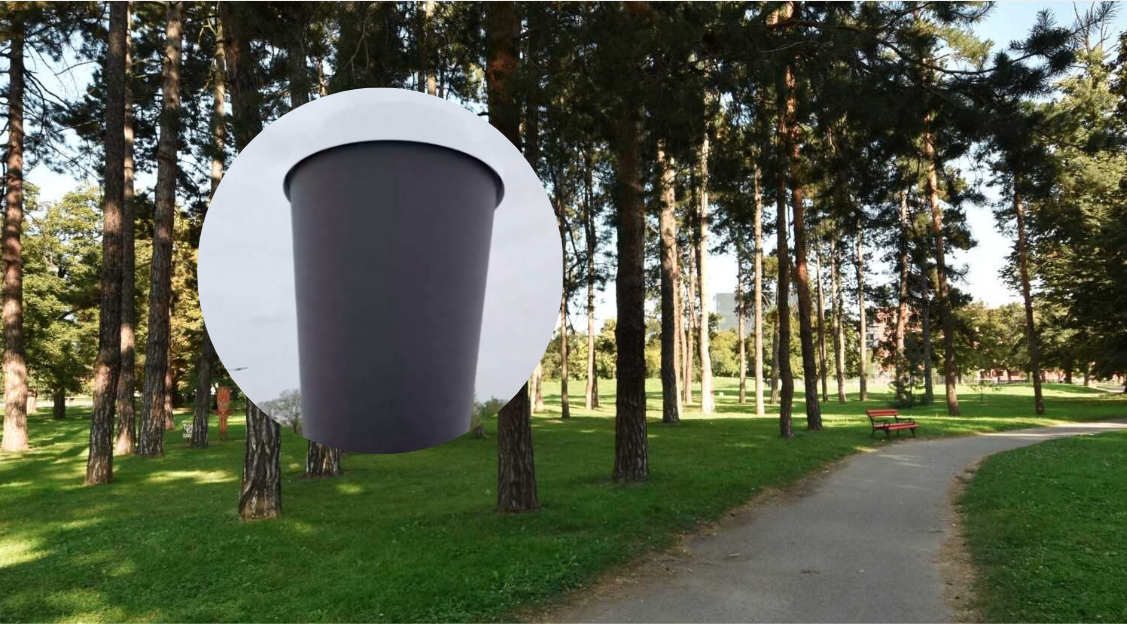 (FOTO) GIGANTSKA ŠOLJA KAFE KOD PARKA "MLADEN STOJANOVIĆ" Banjalučani se čudom čude "Baš mi je potrebna jedna ovakva doza"
