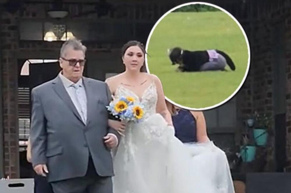 (VIDEO) BIZARNA SCENA NA VJENČANJU Umjesto u mladence svi gledali u ženu obučenu u kostim mačke