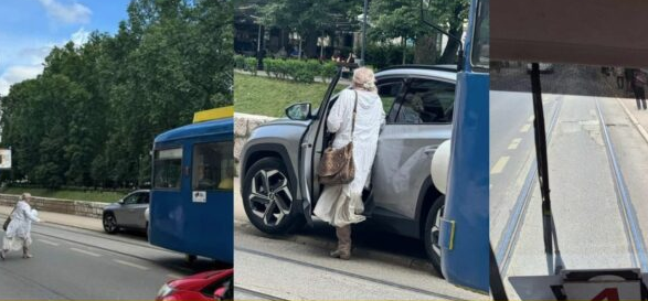 (FOTO) NEPROPISNO PARKIRANJE Popularna pjevačica blokirala tramvajski saobraćaj u Sarajevu