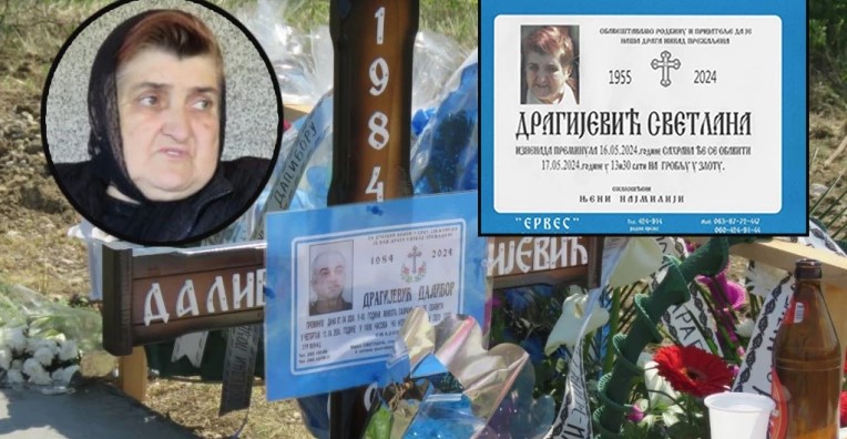 SAHRANJENA MAJKA OSUMJIČENOG ZA UBISTVO MALE DANKE Svetlana Dragijević počiva pored sina, sahrani prisustvovao suprug Rade