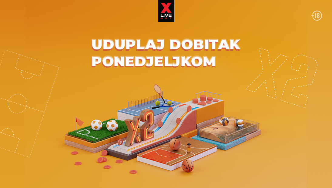 Uduplaj dobitak ponedjeljkom uz XliveBet!