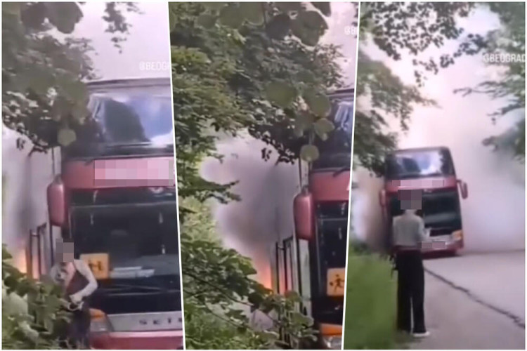 (VIDEO) ZAPALIO SE AUTOBUS PUN UČENIKA Đaci se vraćali sa ekskurzije