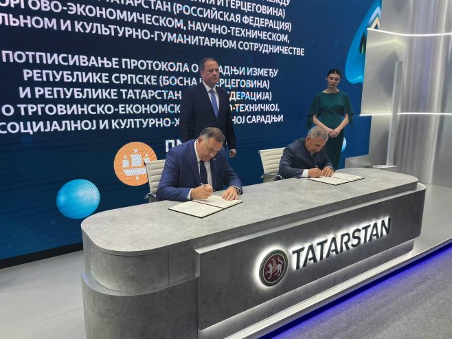 (FOTO) DODIK I MINIHANOV POTPISALI PROTOKOL O SARADNJI Predsjednik Srpske poručio da Putin predvodi borbu svoje države za nacionalne interese