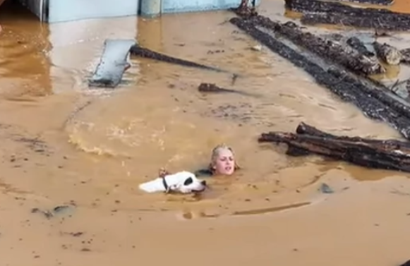 (VIDEO) "HRABRA SANJA!" Bez razmišljanja se bacila u bujicu kako bi spasila svoja 2 psa