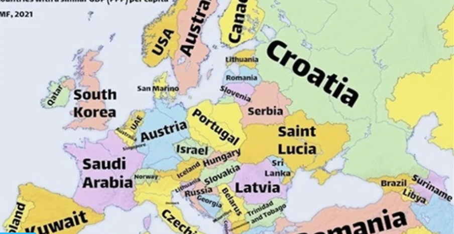 POJAVILA SE ZANIMLJIVA MAPA Gruzija na mjestu BiH, Rusija umjesto Hrvatske, Bjelorusija gdje je Srbija…