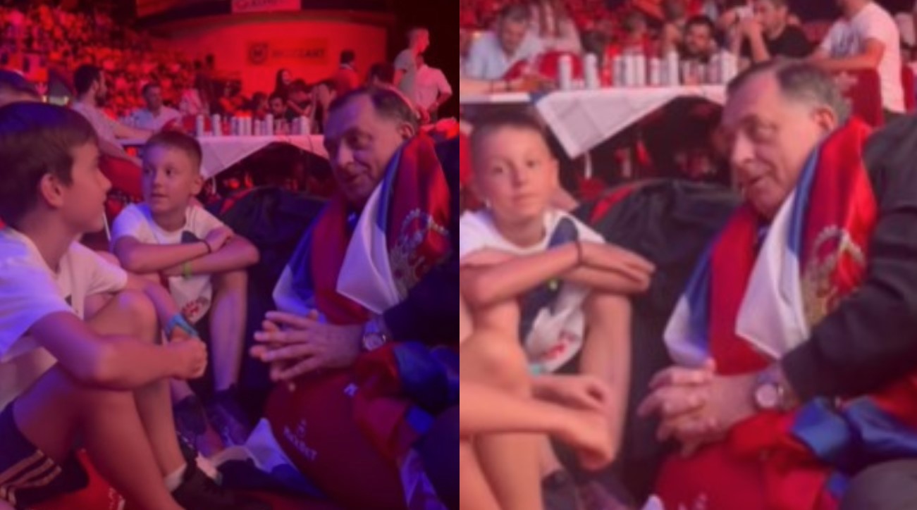 (VIDEO) "SA NAJMLAĐIM NAVIJAČIMA SRBIJE" Dodik razmjenjivao utiske sa mališanima nakon sinoćnjeg meča sa Danskom