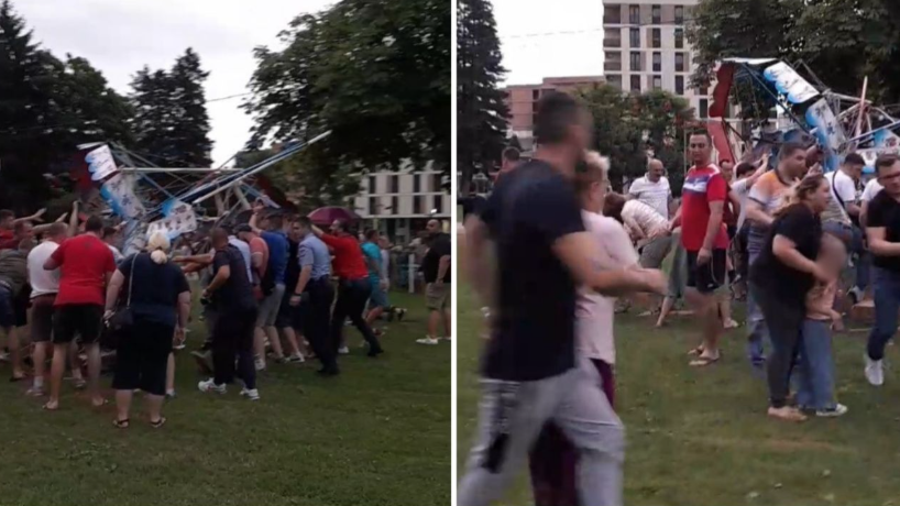 (VIDEO) JEZIVE SCENE IZ DOBOJA Pojavio se snimak pada ringišpila
