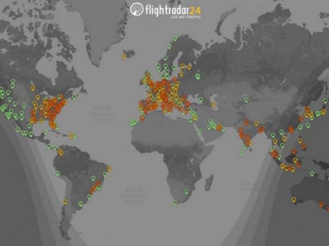 PROBLEMI ŠIROM SVIJETA Objavljena mapa aerodroma sa trenutnim stanjem zbog pada sistema