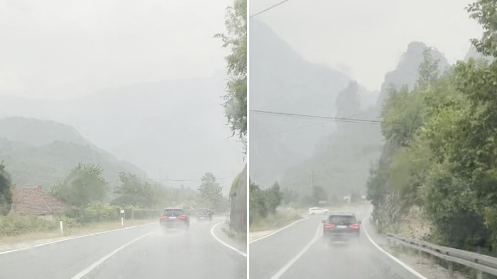 OTEŽAN SAOBRAĆAJ Veliko nevrijeme na putu Mostar - Jablanica, padaju snažna kiša i grad
