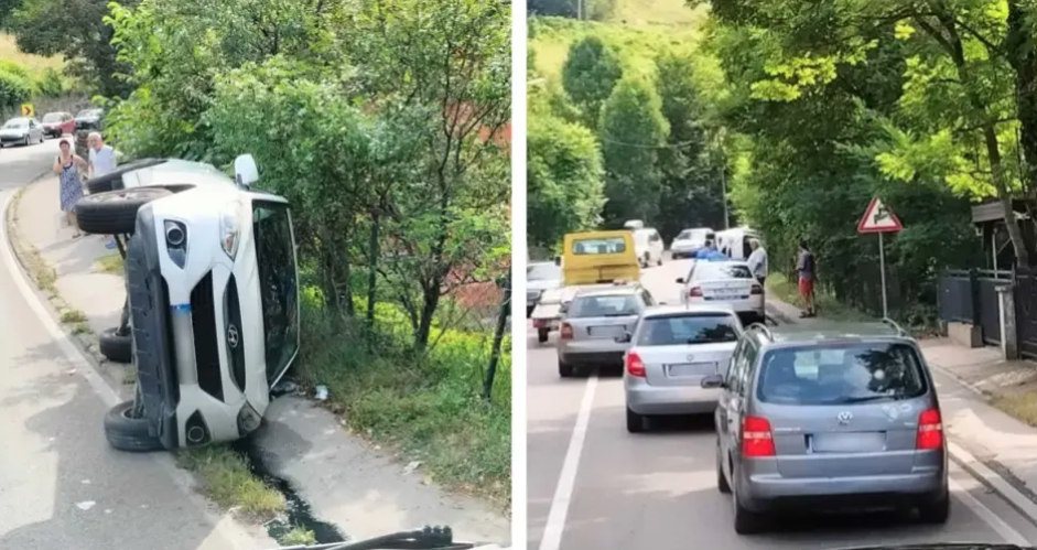 NEZGODA U KOZARSKOJ DUBICI Automobil upao u šaht i prevrnuo se