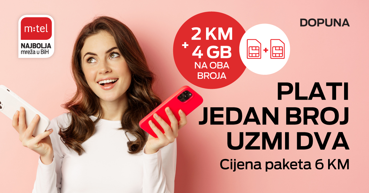 Dva m:tel prepaid broja po cijeni jednog