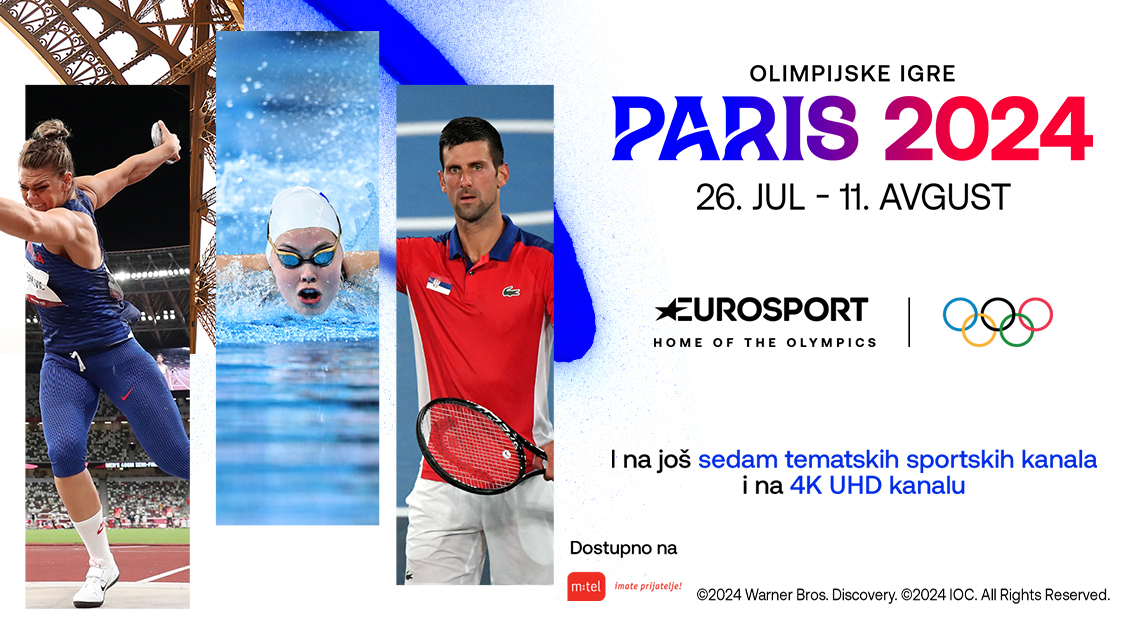 VODIMO VAS U CENTAR SPORTSKIH ZBIVANJA Svaki detalj Olimpijskih igara pratite na 7 dodatnih Eurosport kanala u okviru m:tel IPTV