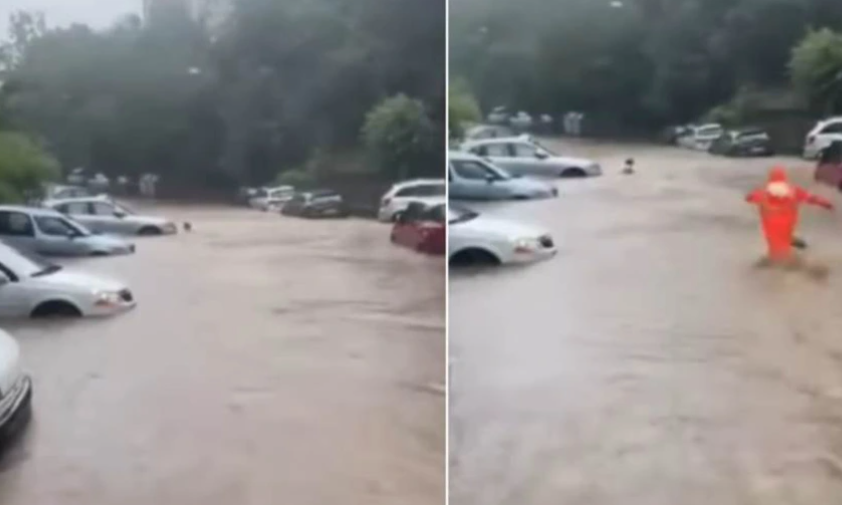 DRAMATIČAN VIDEO IZ BEOGRADA Radnik Gradske čistoće spasio ženu iz bujice
