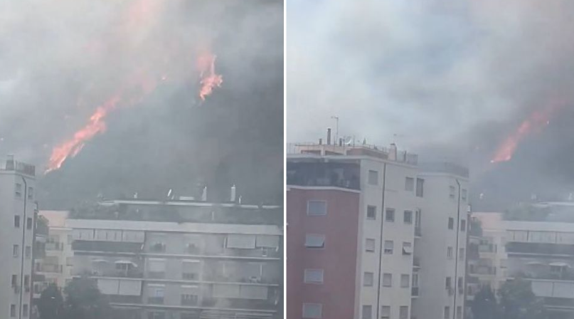 (VIDEO) EVAKUISANO 40 OSOBA Izbio veliki požar u Rimu, vatrogasci na terenu