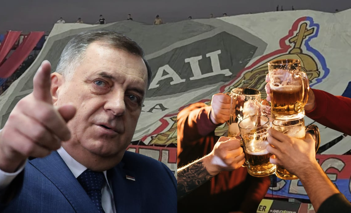 "LEŠINARI" SE VEĆ OKUPLJAJU Dodik pivom častio navijače Borca uoči okršaja s PAOK-om