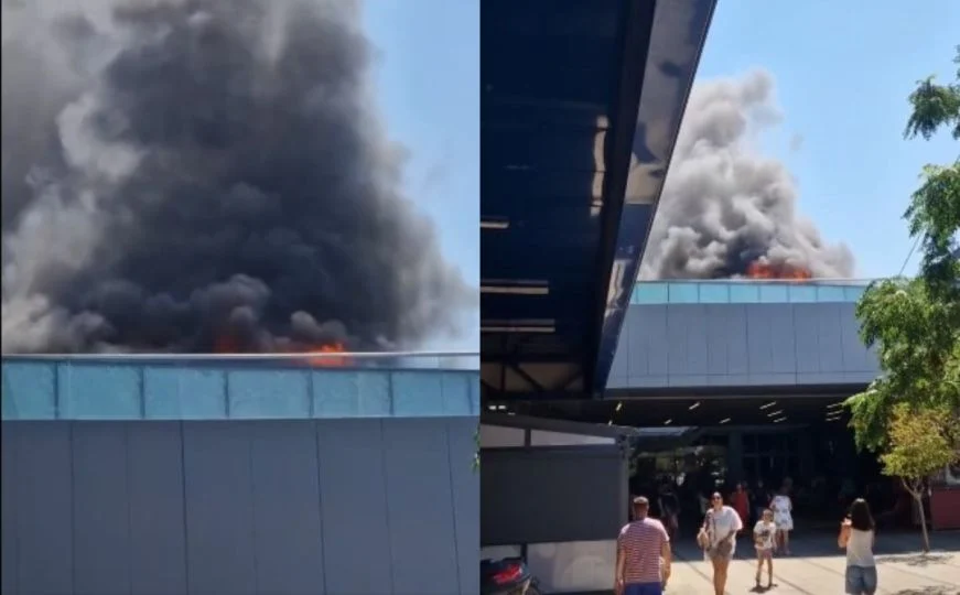 (VIDEO) POŽAR U ŠIBENIKU Evakuisani ljudi iz tržnog centra, vatrogasci na terenu