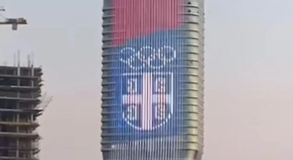 "BODRIMO NAŠE SPORTISTE" Srpskim predstavnicima na Olimpijadi poslata poruka podrške sa Kule Beograd