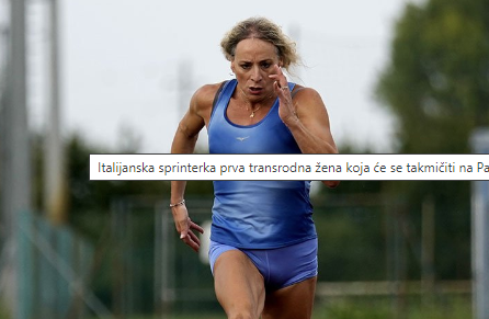 ZVANIČNO JE Italijanska sprinterka prva transrodna žena koja će se takmičiti na Paraolimpijadi
