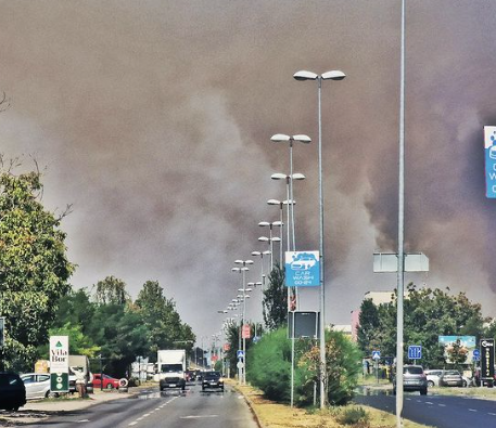 (VIDEO) VATRA SE ŠIRI, DIM PREKRIO GRAD Požar u blizini deponije u Novom Sadu