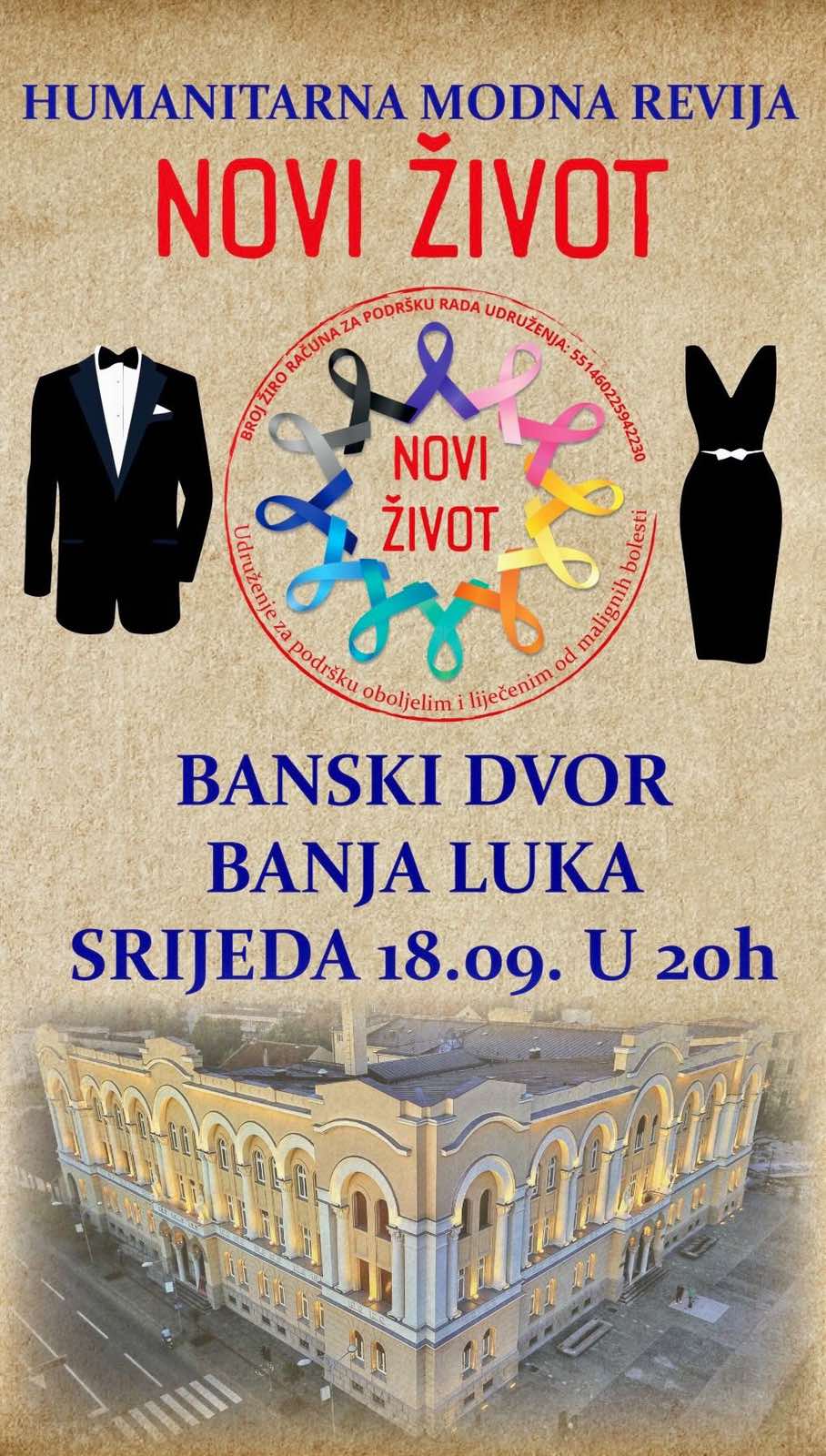 HUMANITARNA MODNA REVIJA U BANJALUCI Udruženje "Novi život" poziva na podršku u borbi protiv malignih bolesti