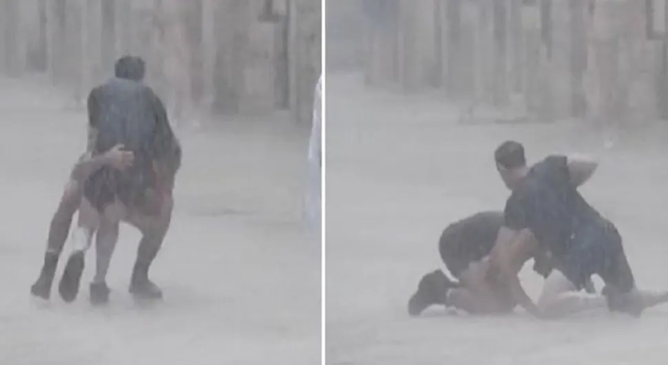 (VIDEO) MAKLJAŽA U CENTRU GRADA Dubrovnik proživljava potop, a mladići se tuku