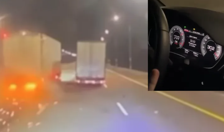 OBJAVLJEN STRAVIČAN VIDEO Audijem jurio 300 km/h pa se zabio pod šleper