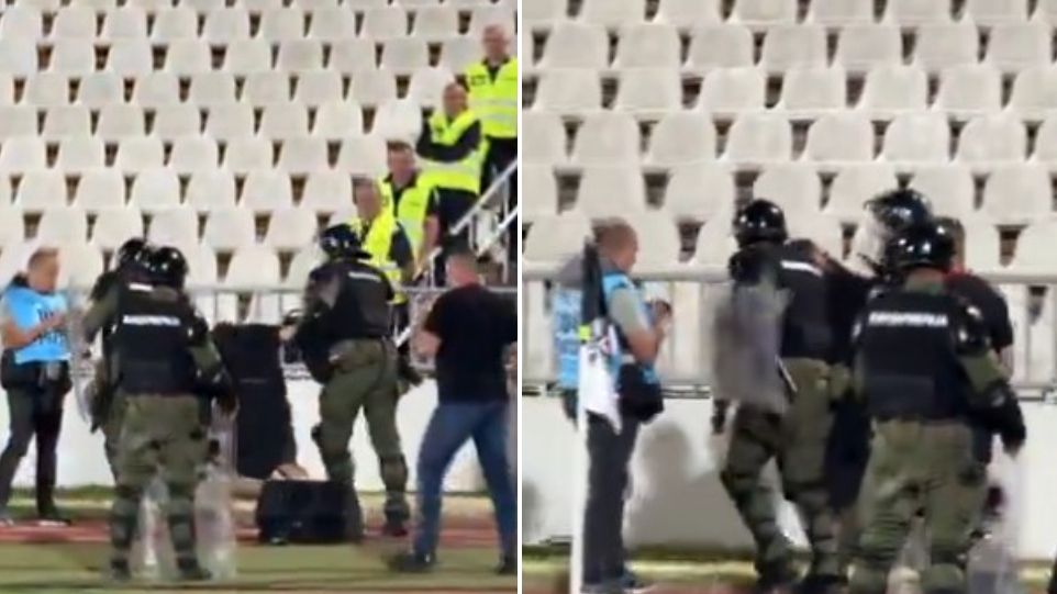 OBJEVLJEN VIDEO Navijač Partizana utrčao na teren i krenuo da se obračuna s Delijama