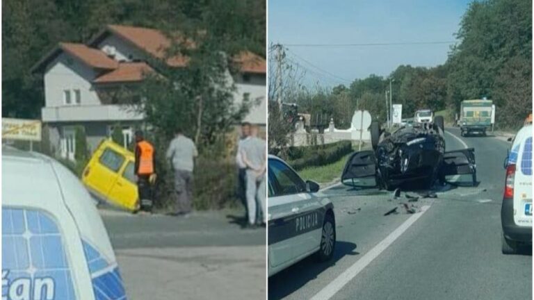 STRAVIČNA NESREĆA KOD GRAČANICE Sudarila se tri vozila, saobraćaj bio obustavljen u oba smjera