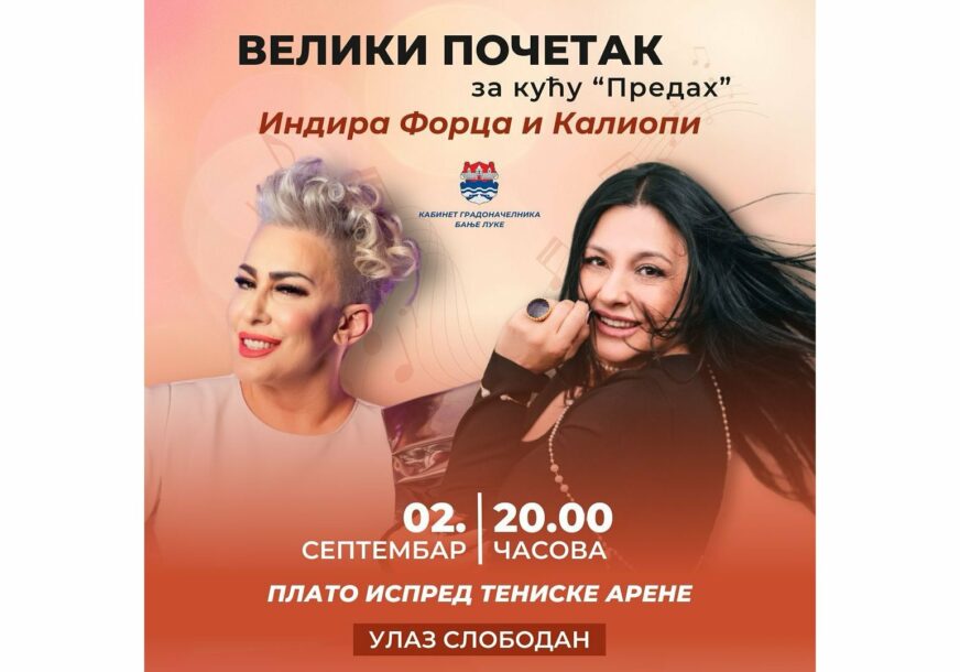 (FOTO) SPEKTAKL U BANJALUCI Večeras koncerti Kaliopi i Indire iz "Kolonije", ulaz besplatan