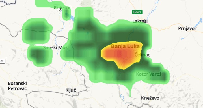 ŠTA TRENUTNO POKAZUJE RADAR? Veliki oblaci se približavaju regiji Banjaluke