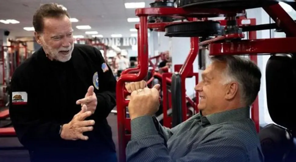 (FOTO) "NIJE IMAO MILOSTI" Orban i Švarceneger odradili zajednički trening