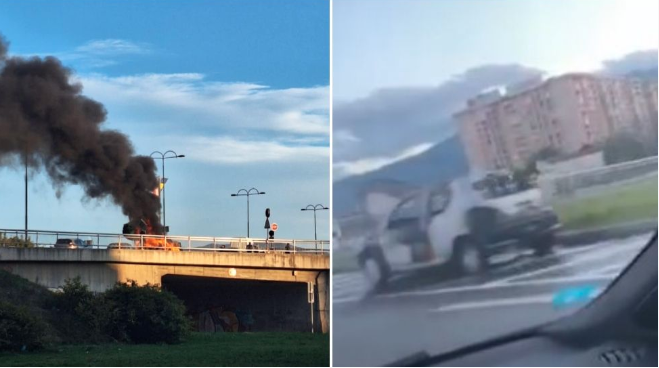 AUTOMOBIL SE ZAPALIO U TOKU VOŽNJE U SARAJEVU Nastala ogromna šteta, vatrogasci na terenu