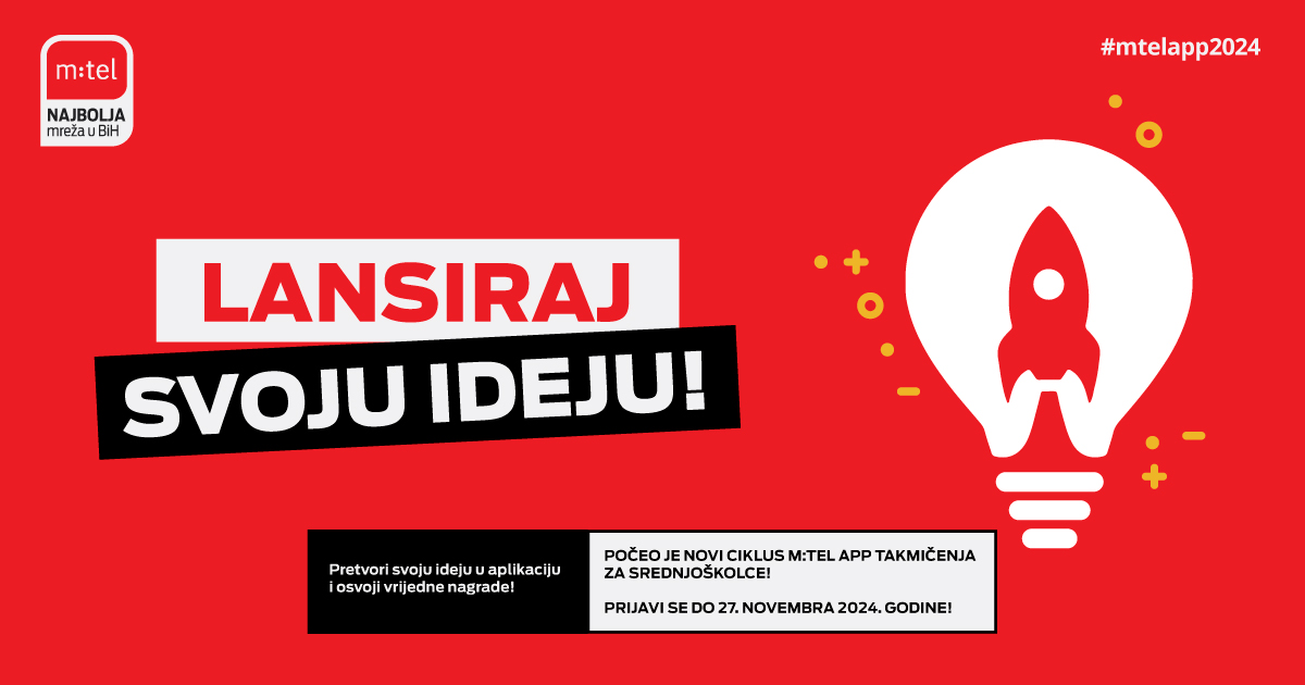 Srednjoškolci iz BiH, pokažite svoj talenat i prijavite sa na m:tel App takmičenje!