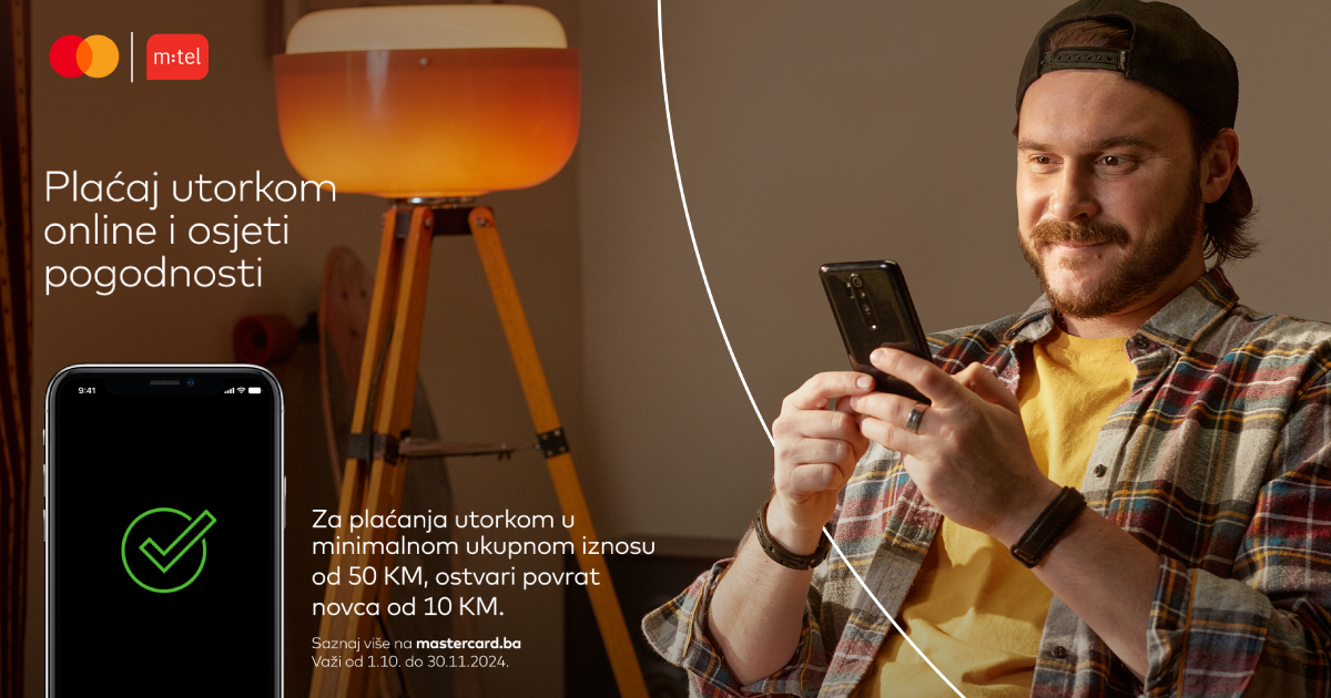 Utorak dan za pogodnosti -  platite svoje m:tel račune online uz Mastercard