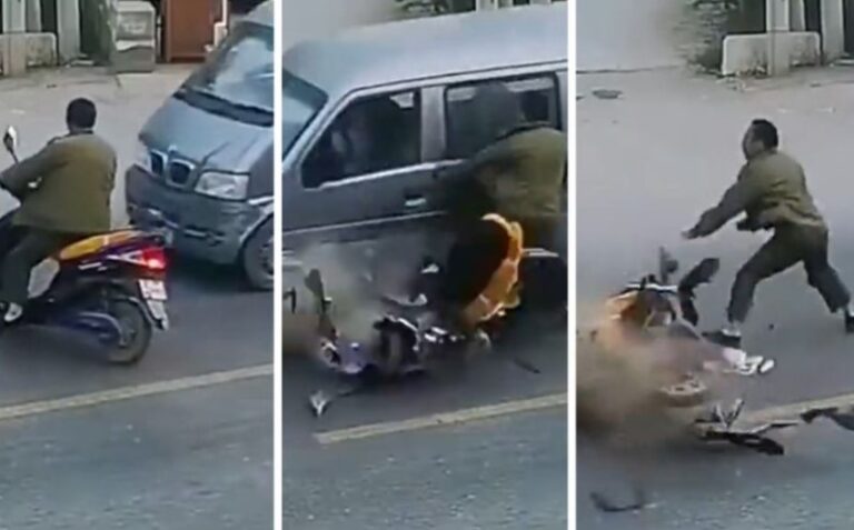 (VIDEO) SLOBODNO MOŽE DA SLAVI DRUGI ROĐENDAN Čovjek ostao bez skutera, ali je sačuvao živu glavu