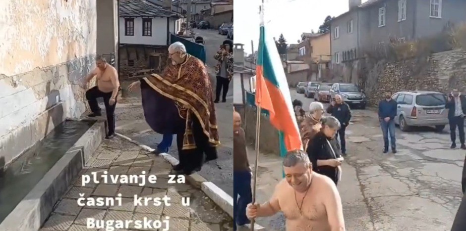 Bugari nadmašili sami sebe: Za Časni krst zaplivali u koritu (VIDEO)