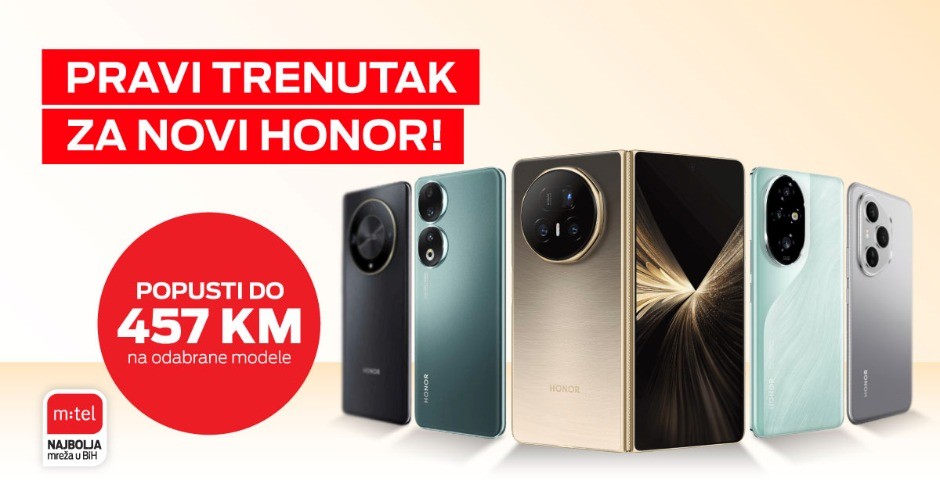 Veliko sniženje HONOR telefona iz m:tel ponude Popusti do 457 KM! I