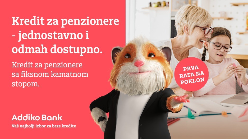 Posebna ponuda Addiko banke Banja Luka: Kredit za penzionere bez troškova obrade i uz prvu ratu na poklon