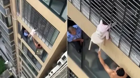 Trogodišnja djevojčica visila sa 12. sprata, spasili je vatrogasci (VIDEO)