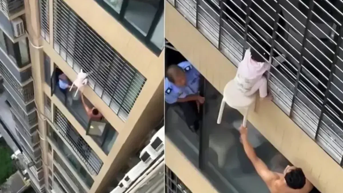 Trogodišnja djevojčica visila sa 12. sprata, spasili je vatrogasci (VIDEO)