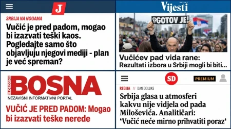 Regionalni mediji prizivaju nemire u Srbiji: Skandalozno izvještavanje o rezultatima izbora  