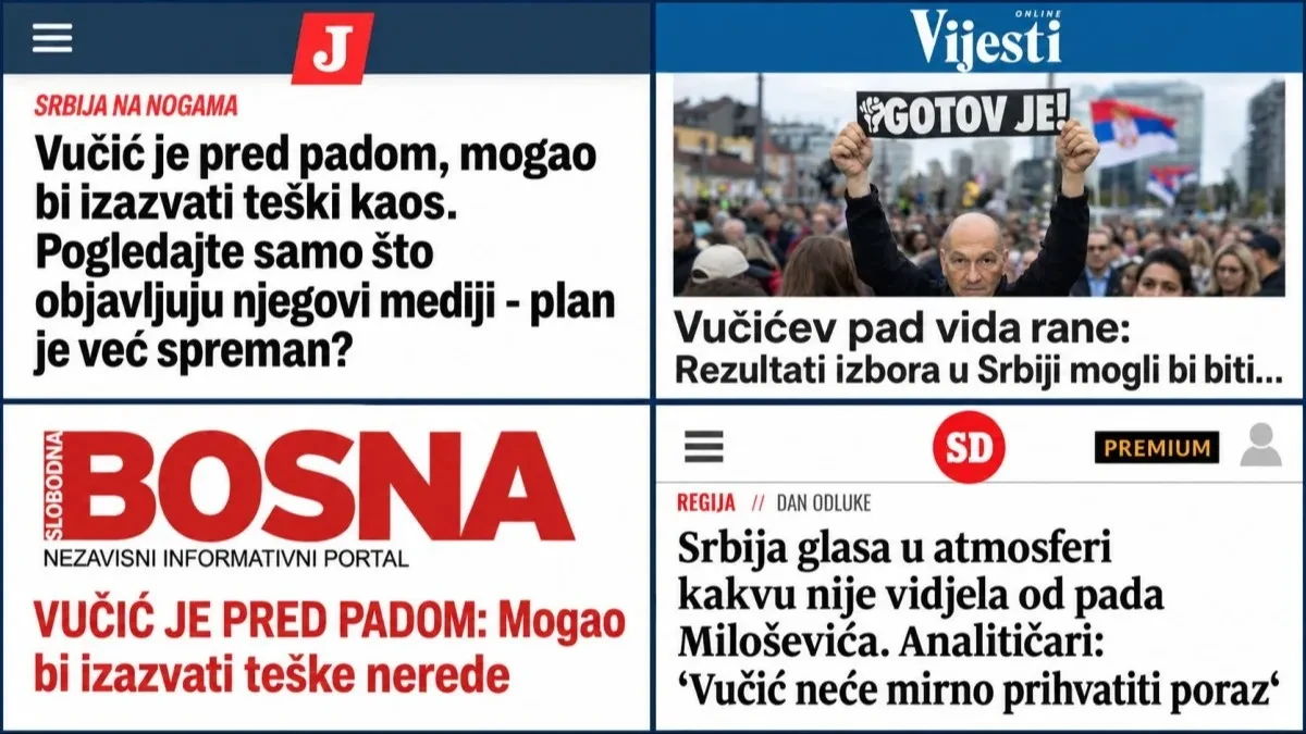 Regionalni mediji prizivaju nemire u Srbiji: Skandalozno izvještavanje o rezultatima izbora  