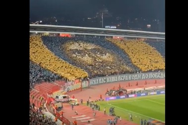 Liga Evrope: Delije na Marakani "pokazale" lik Isusa Hrista (VIDEO)