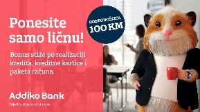 U Addiko ponesite samo ličnu: za realizaciju kredita, kartice i paketa – bonus 100 KM