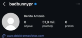 Bed Bani šokirao fanove potezom na instagramu